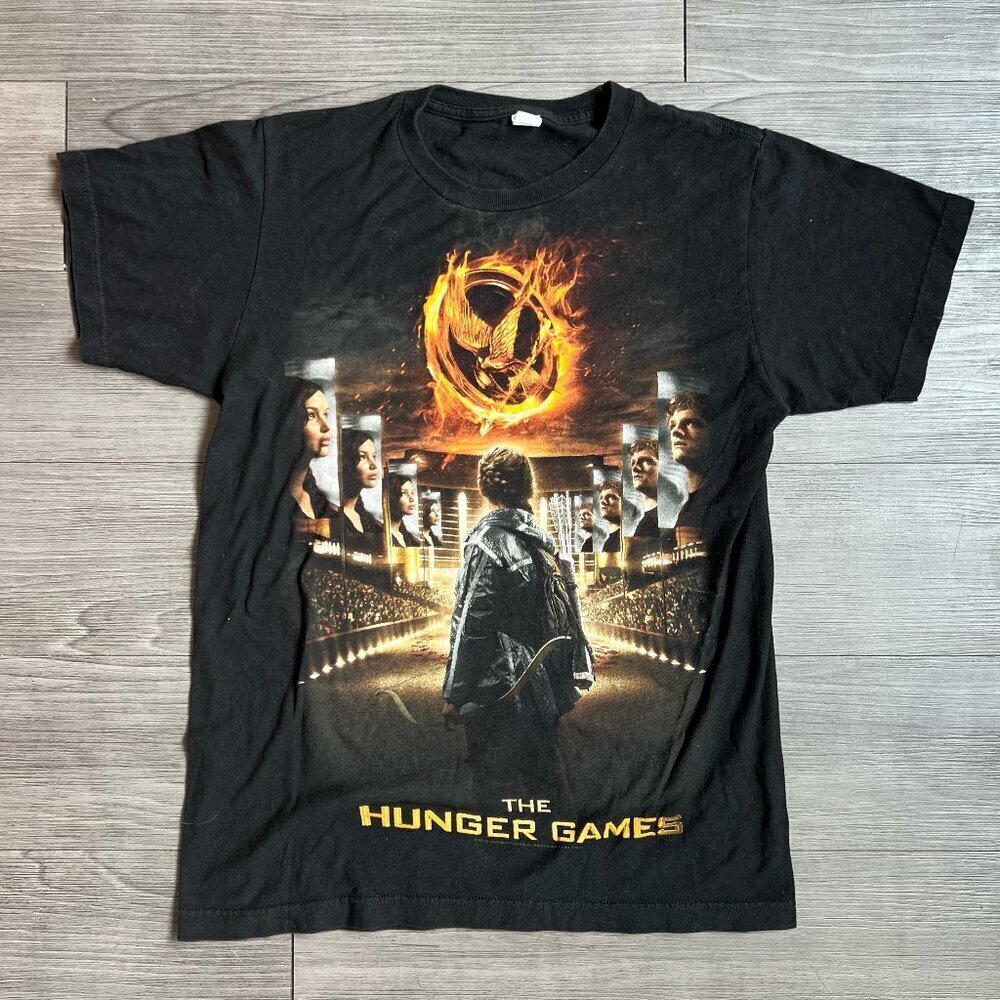 2012 The Hunger Games Movie Promo T-Shirt Graphic Tee Katniss Peeta Size S